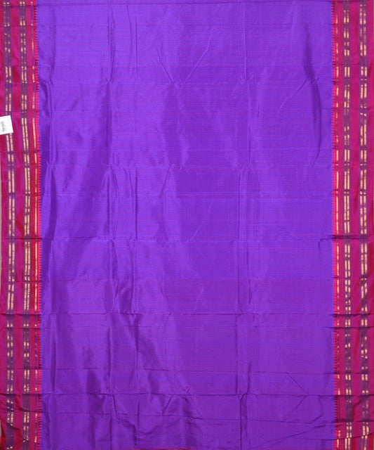 Electric violet color striped handloom narayanpet silk saree