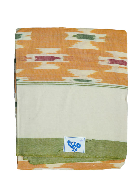 Tuscany yellow color handwoven pochampally single cot bedsheet