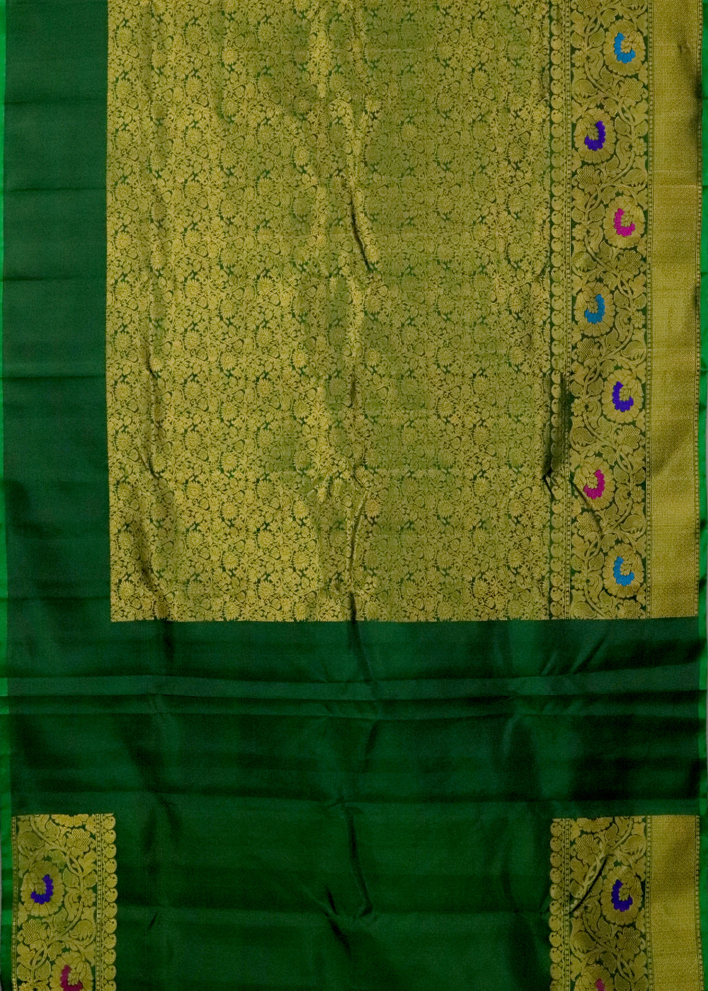 Green color handloom Gadwal Silk saree