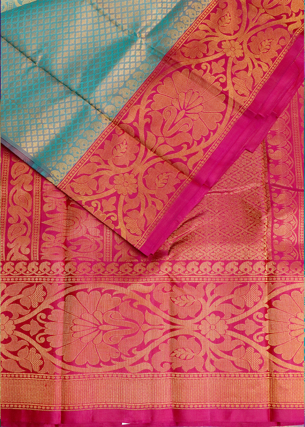 Multi shade color handloom Gadwal Silk saree