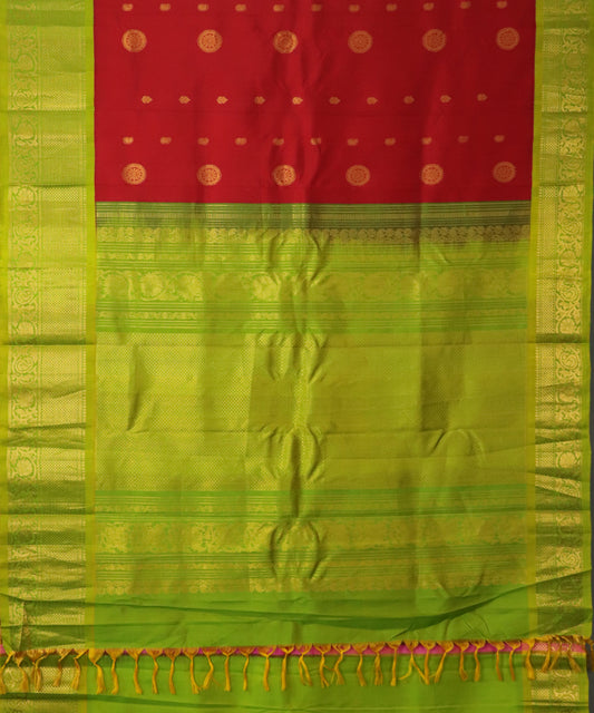 Red color handloom Gadwal Silk saree