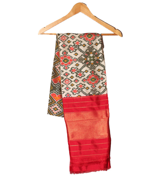 Multi-shade handloom silk dupatta