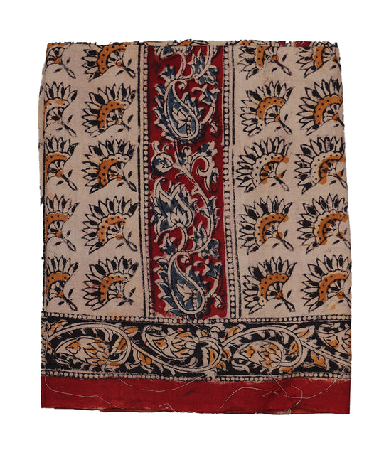 Beige handloom Kalamkari lungies