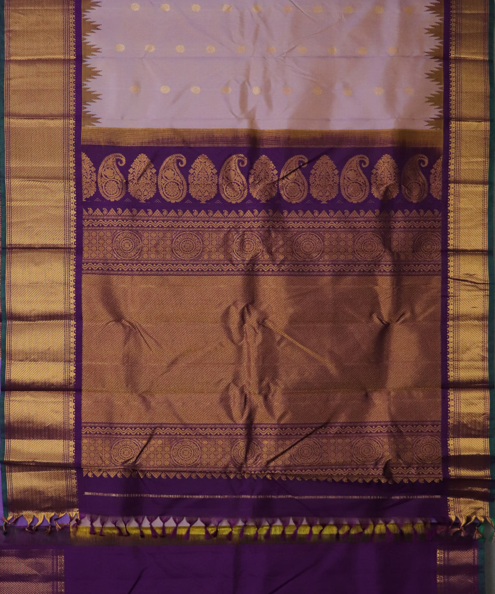 Multi-shade color handloom Gadwal Silk saree