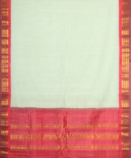 Tea green color handloom Gadwal cotton saree