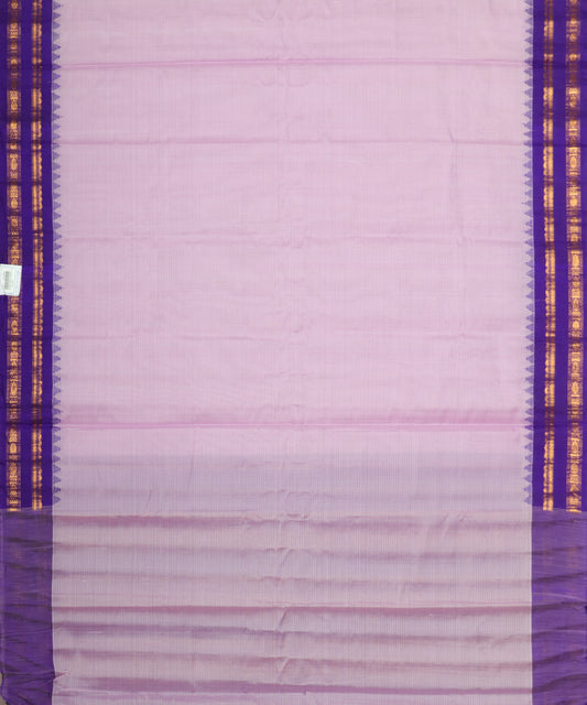 Floral violet color handloom Gadwal cotton saree
