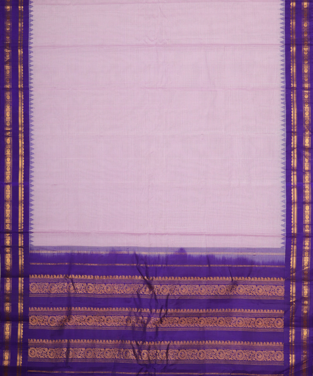 Floral violet color handloom Gadwal cotton saree