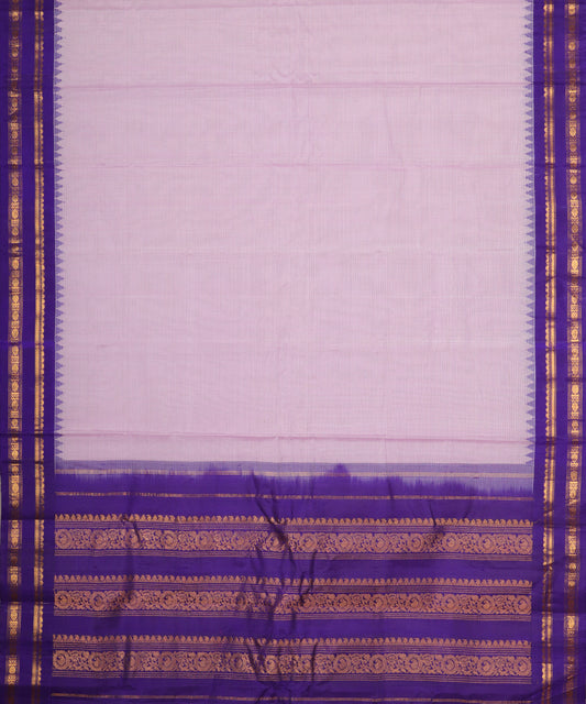 Floral violet color handloom Gadwal cotton saree