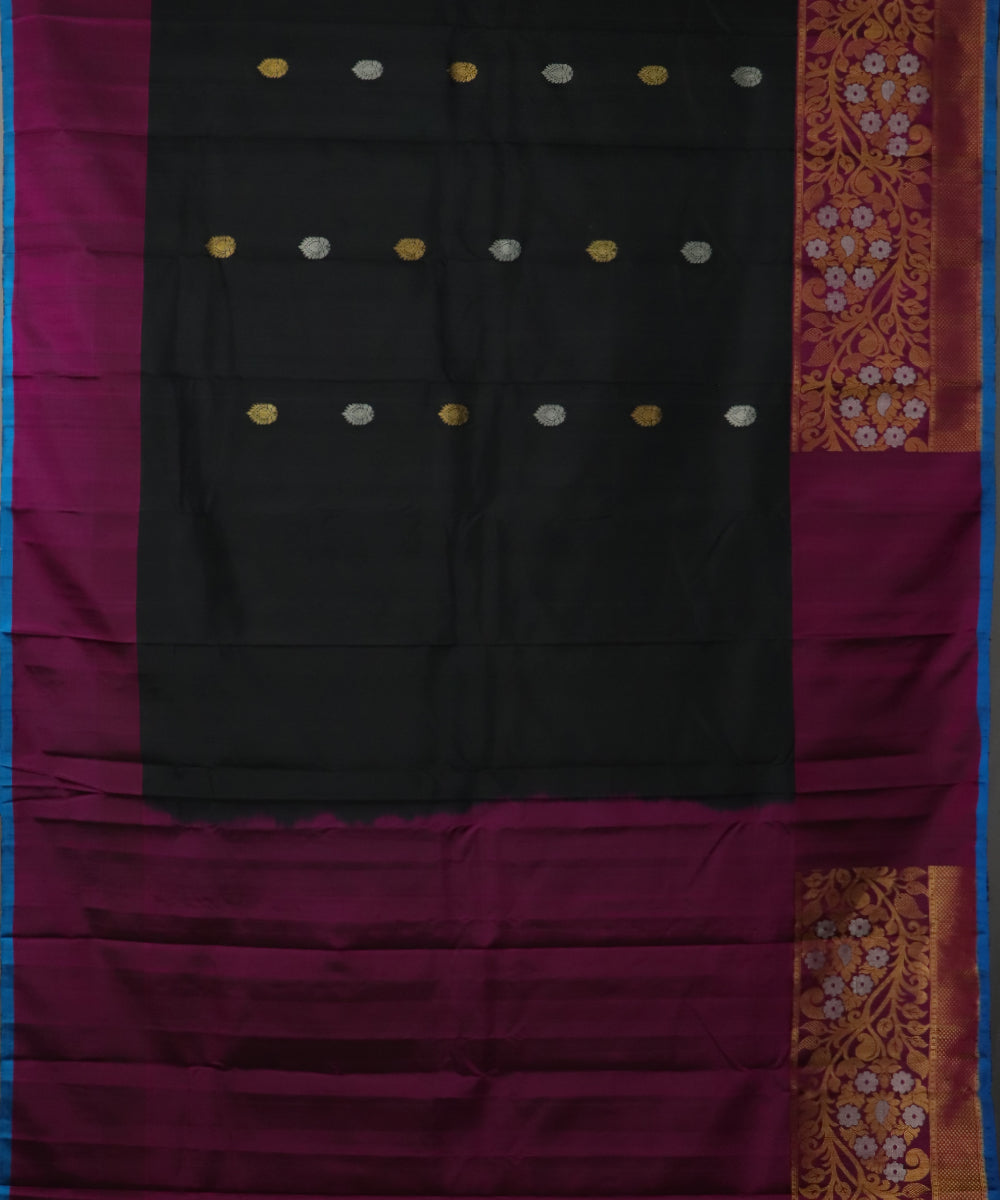 Black color handloom Gadwal Silk saree