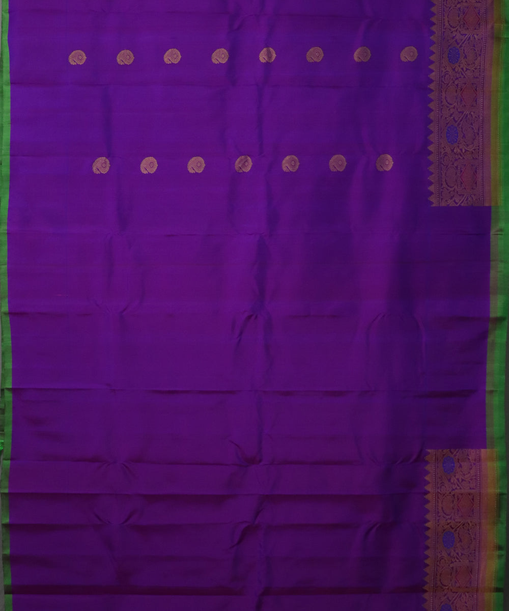 Electric violet color handloom Gadwal Silk saree