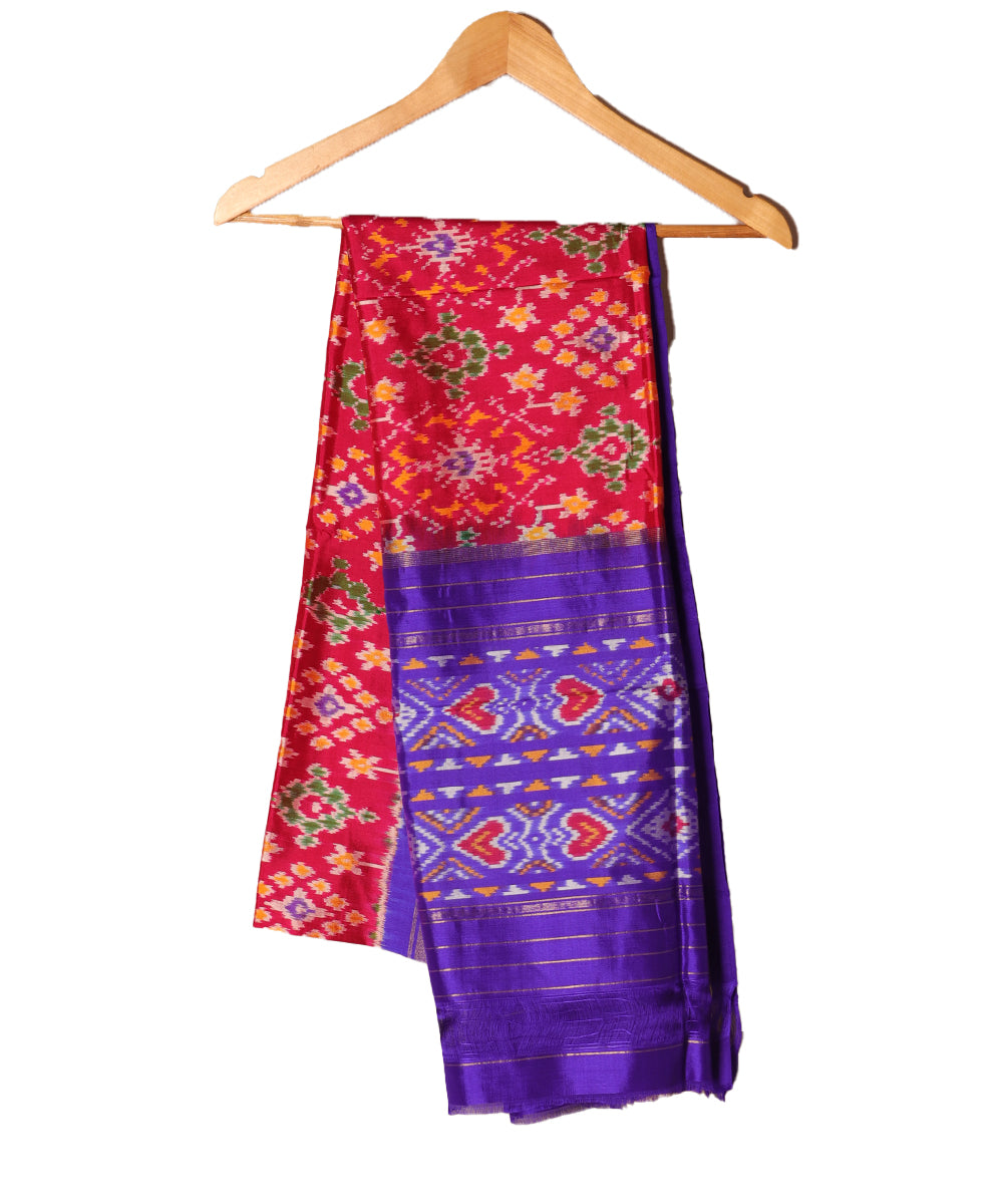 Raspberry pink color handloom silk dupatta