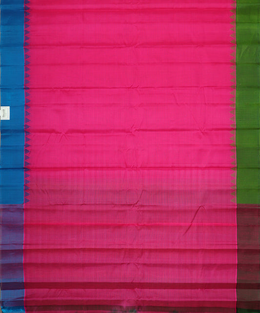 Magenta pink color handloom Gadwal cotton saree