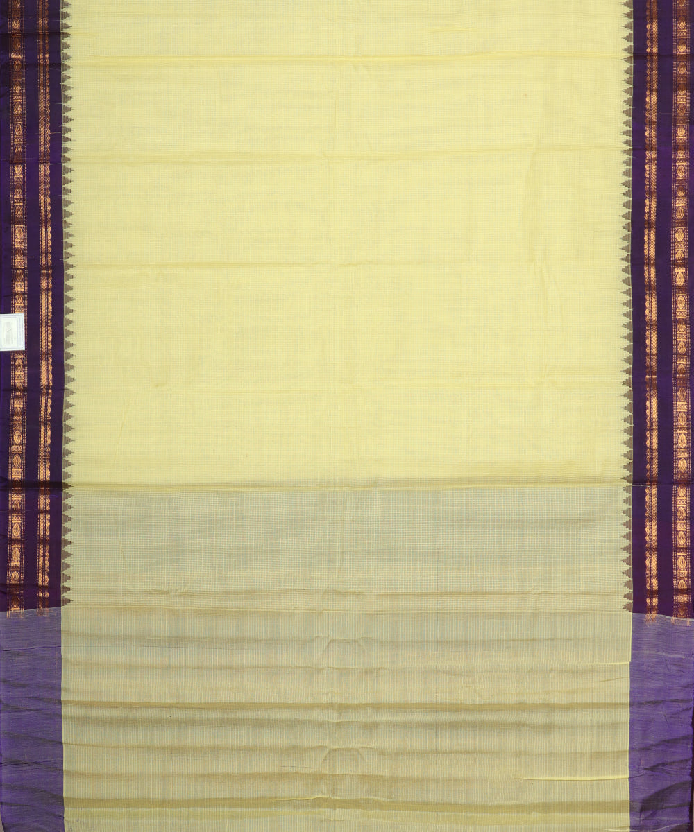 Laguna yellow color handloom Gadwal cotton saree