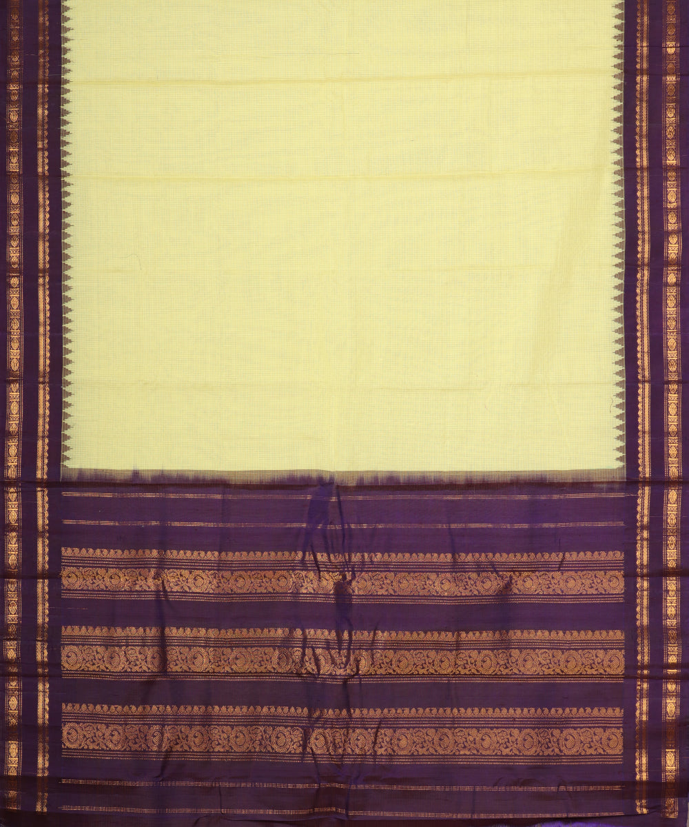 Laguna yellow color handloom Gadwal cotton saree