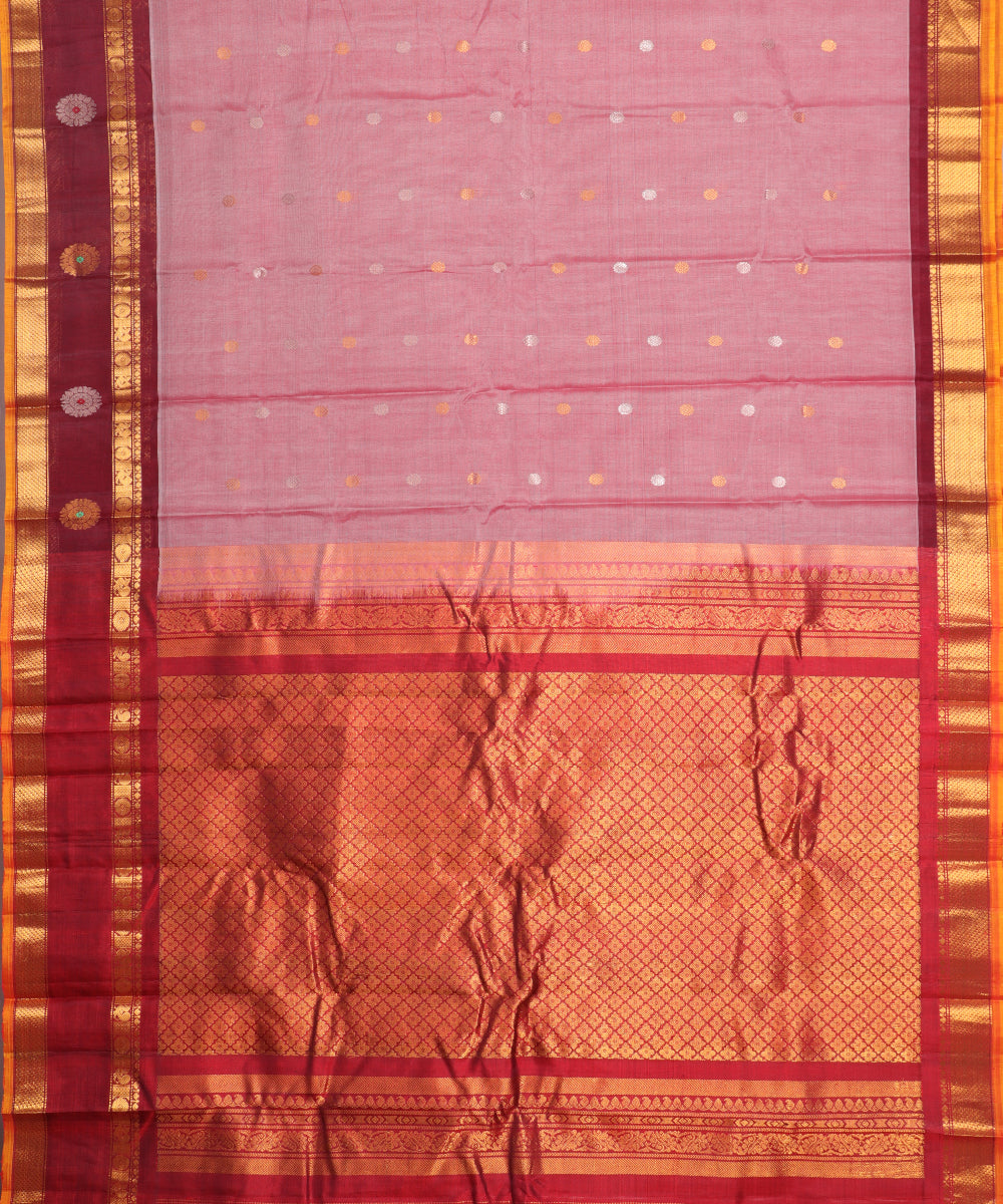 Thulian pink color Handloom Gadwal sico saree