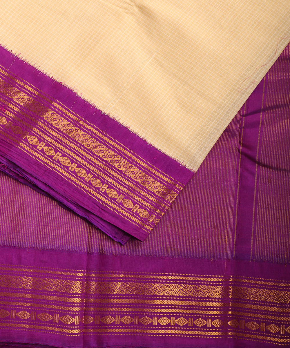 Laguna yellow color handloom Gadwal cotton saree