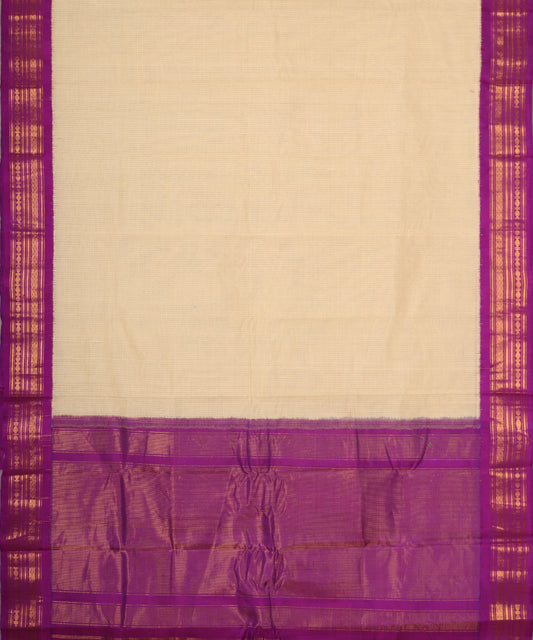 Laguna yellow color handloom Gadwal cotton saree