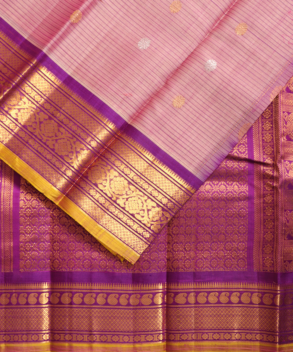 Multi-shade Handloom Gadwal sico saree