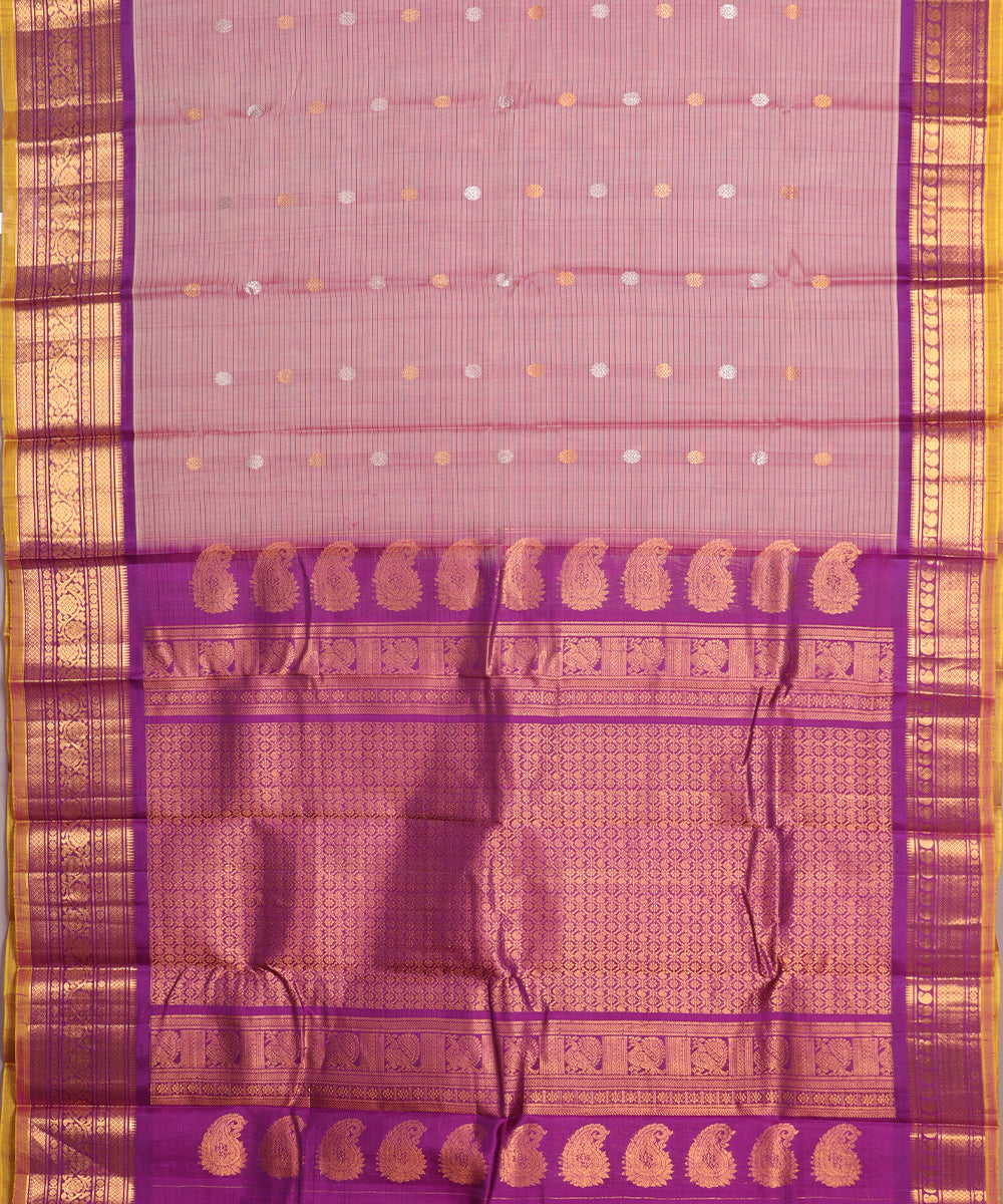 Multi-shade Handloom Gadwal sico saree