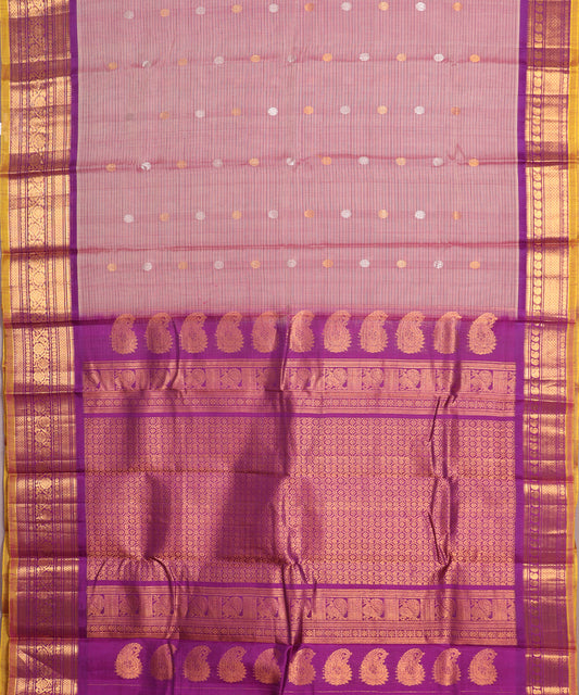 Multi-shade Handloom Gadwal sico saree