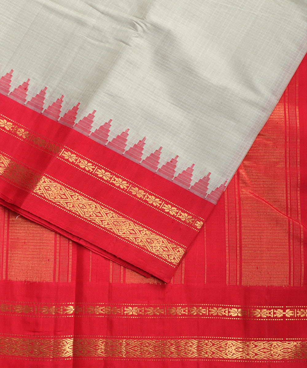Artichoke color handloom Gadwal cotton saree