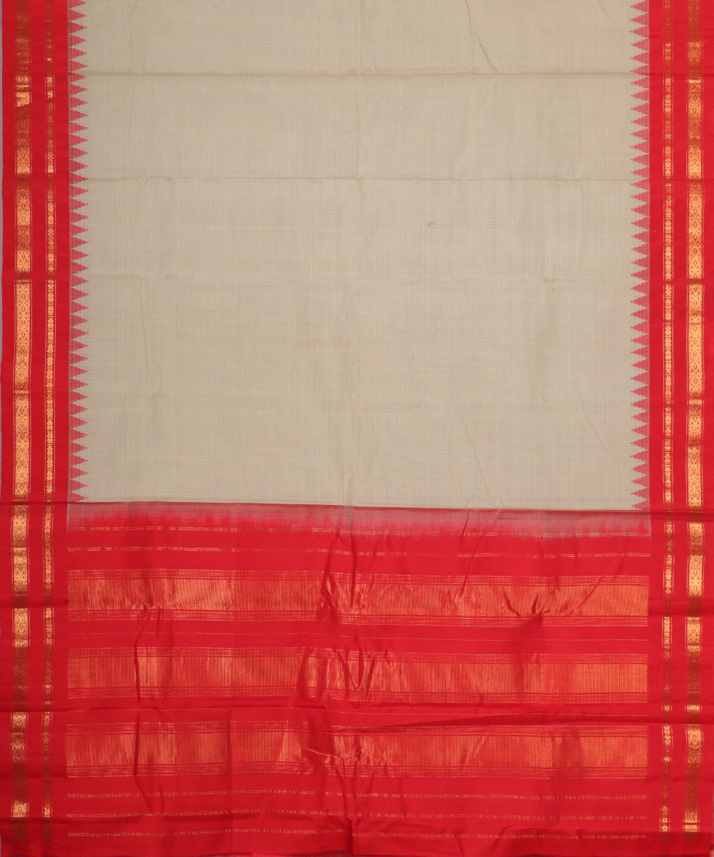 Artichoke color handloom Gadwal cotton saree