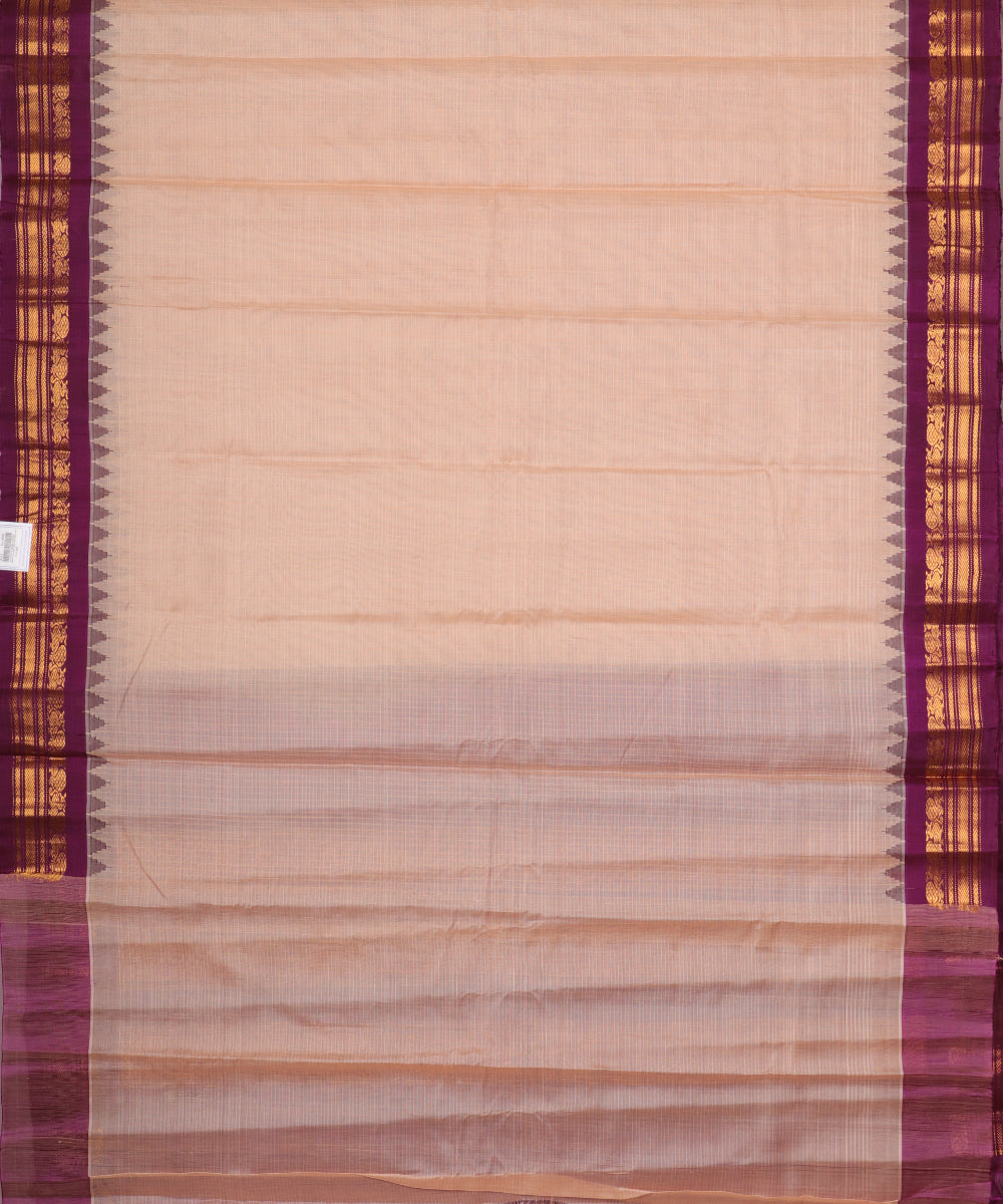 Multi-shade handloom Gadwal cotton saree