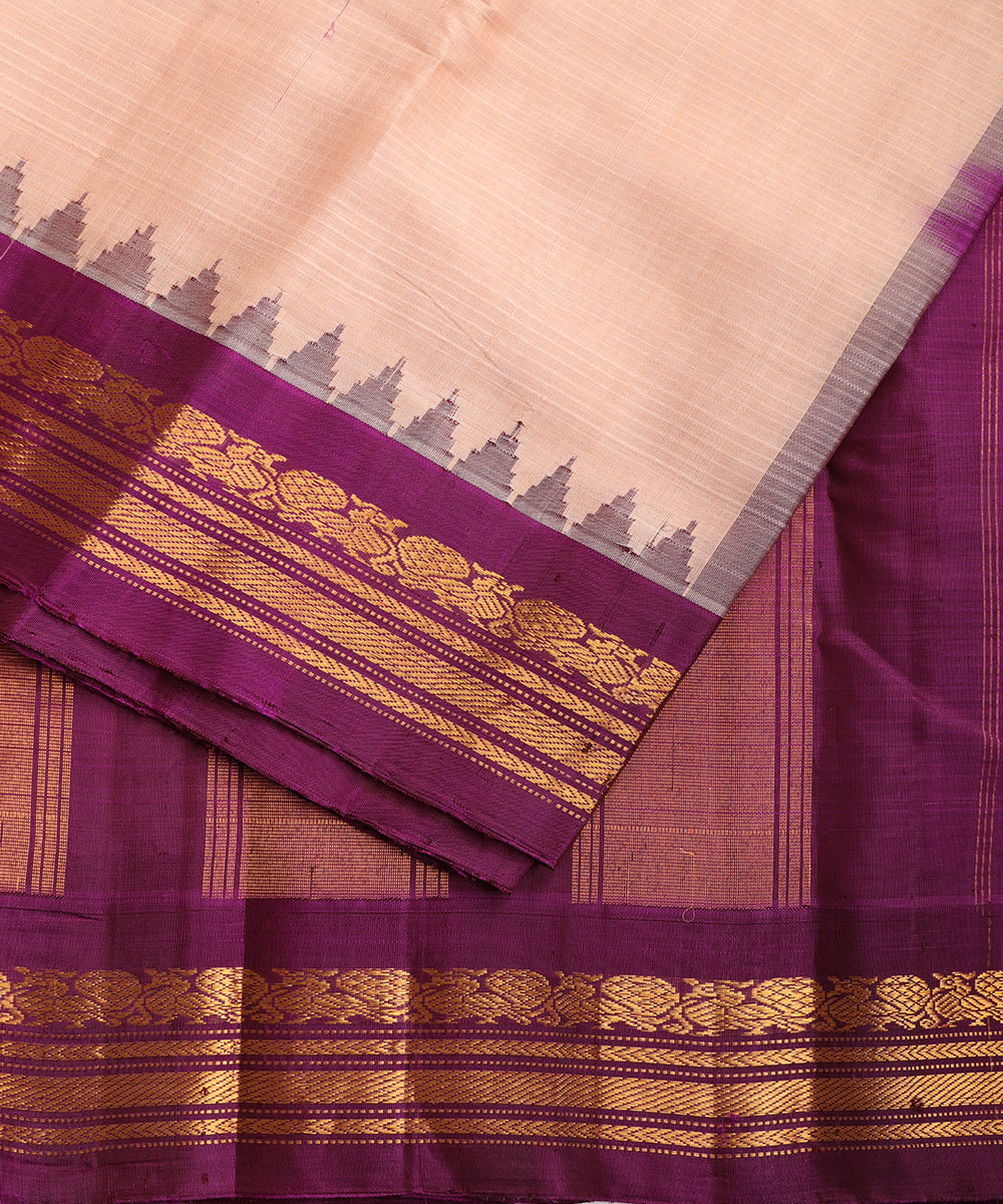 Multi-shade handloom Gadwal cotton saree