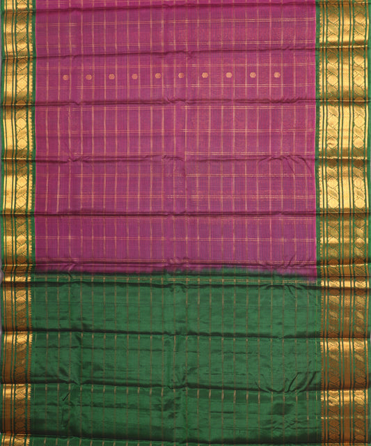 Lollipop violet color Handloom Gadwal sico saree