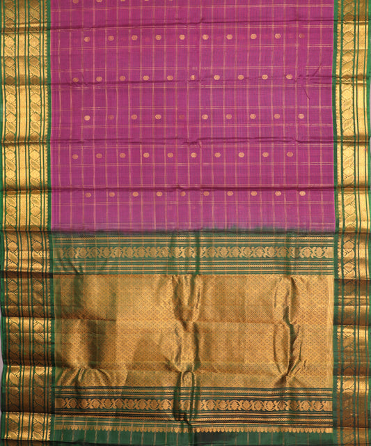Lollipop violet color Handloom Gadwal sico saree