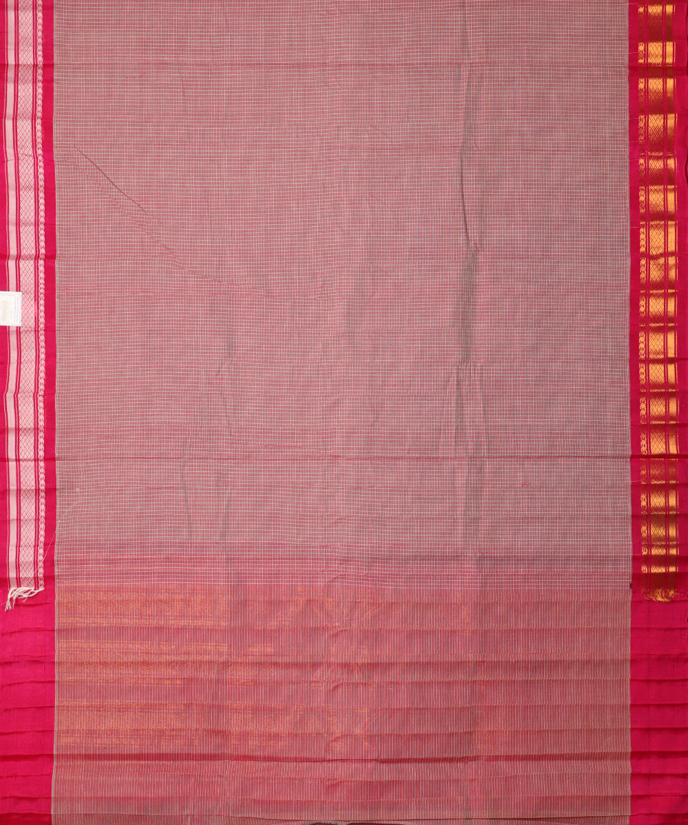 Mulberry violet color handloom Gadwal cotton saree