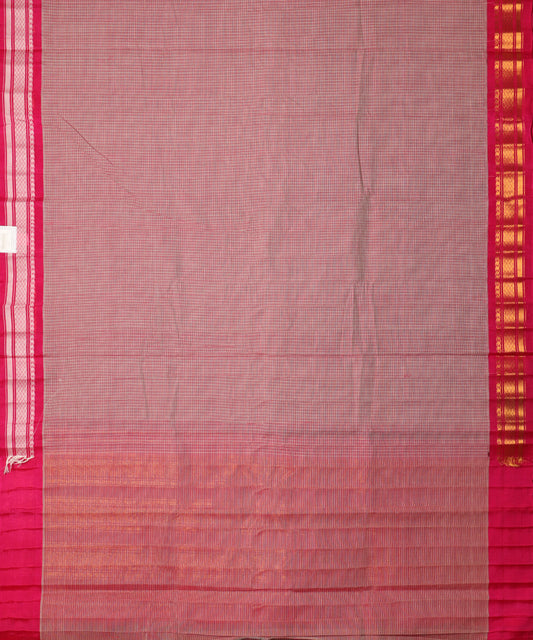 Mulberry violet color handloom Gadwal cotton saree
