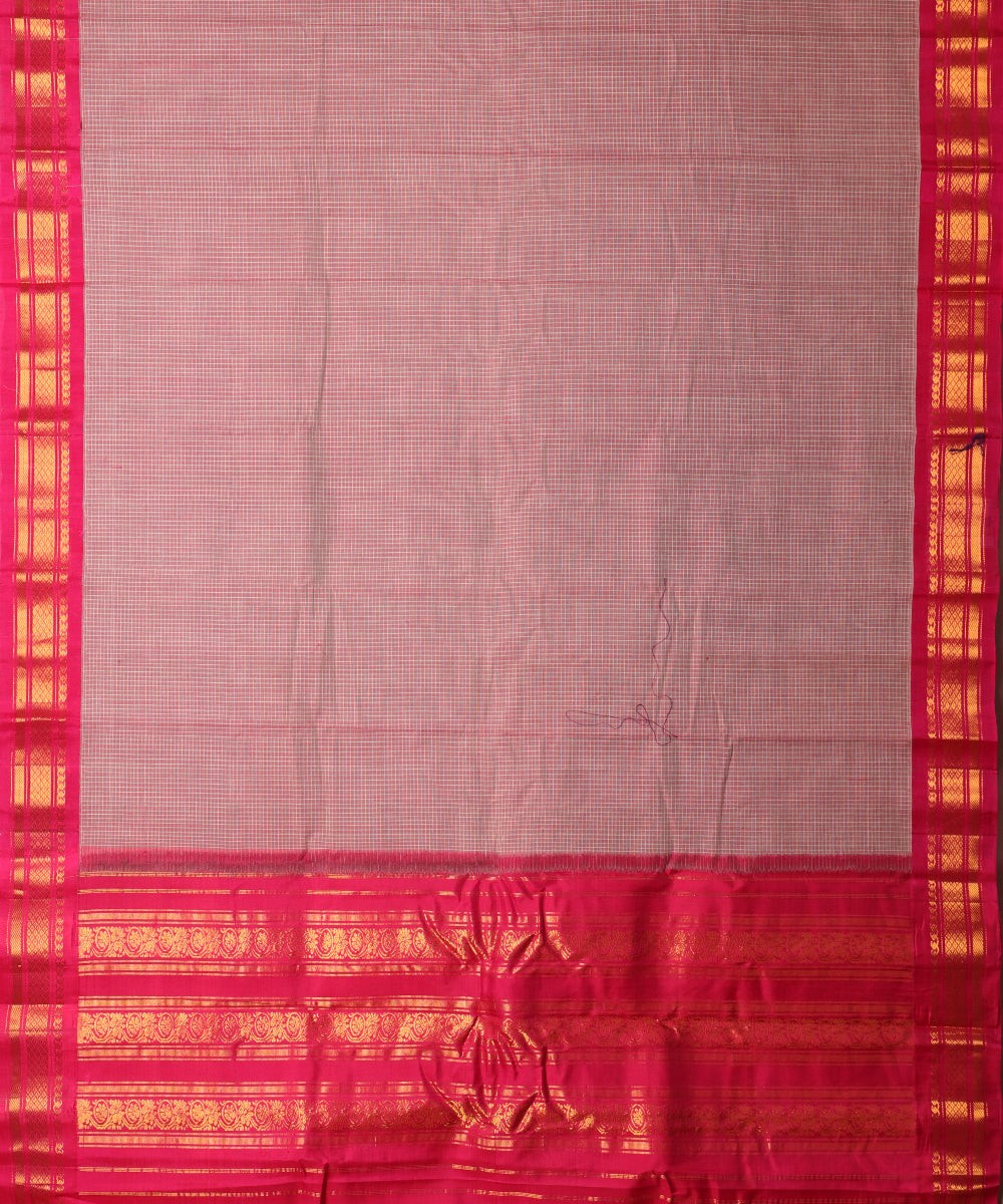 Mulberry violet color handloom Gadwal cotton saree