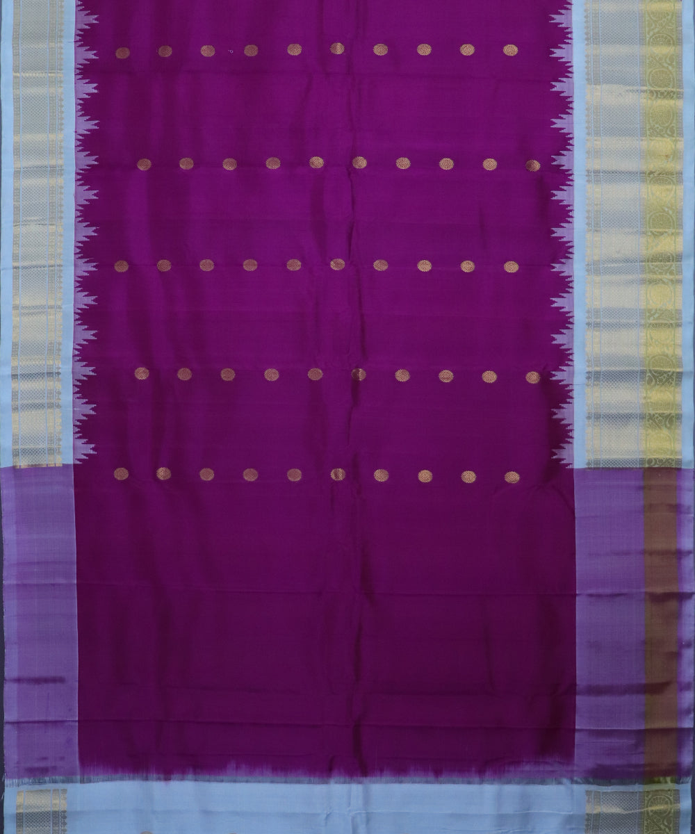 Byzantine violet color handloom Gadwal Silk saree