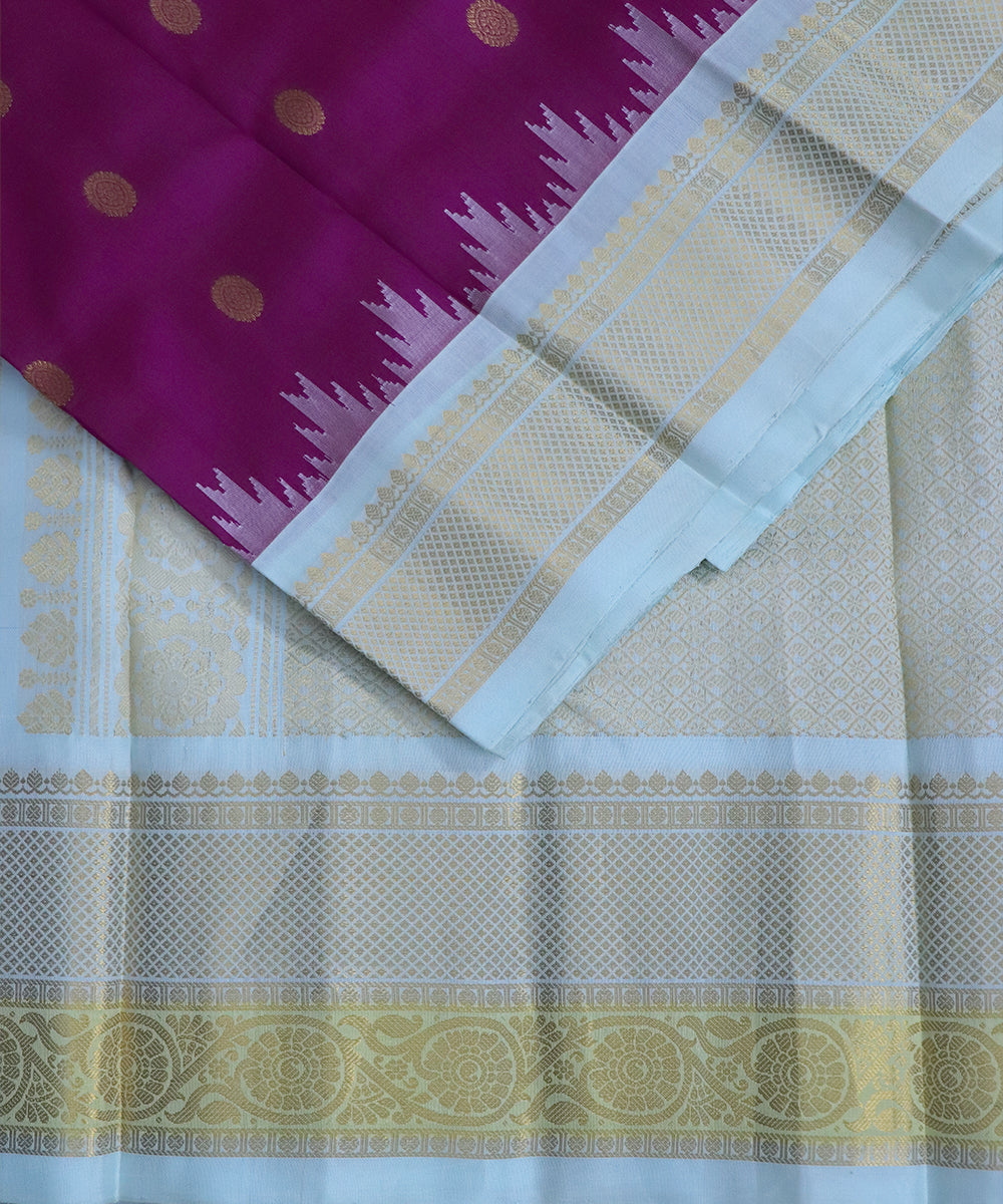 Byzantine violet color handloom Gadwal Silk saree