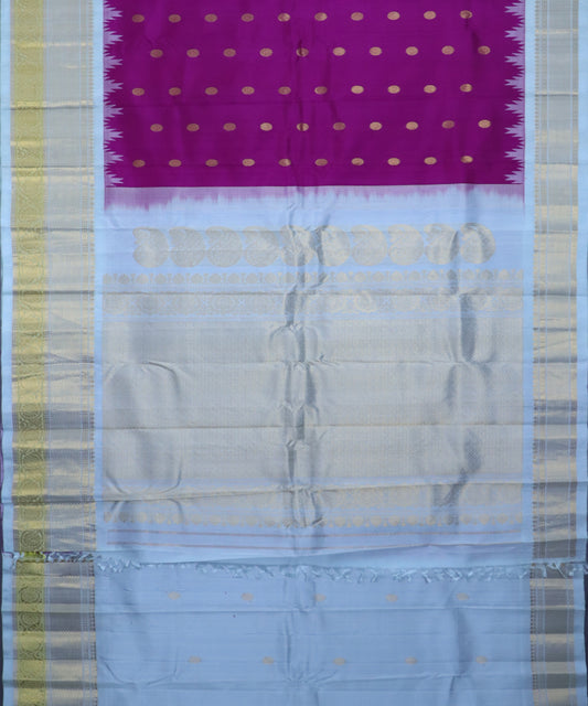 Byzantine violet color handloom Gadwal Silk saree