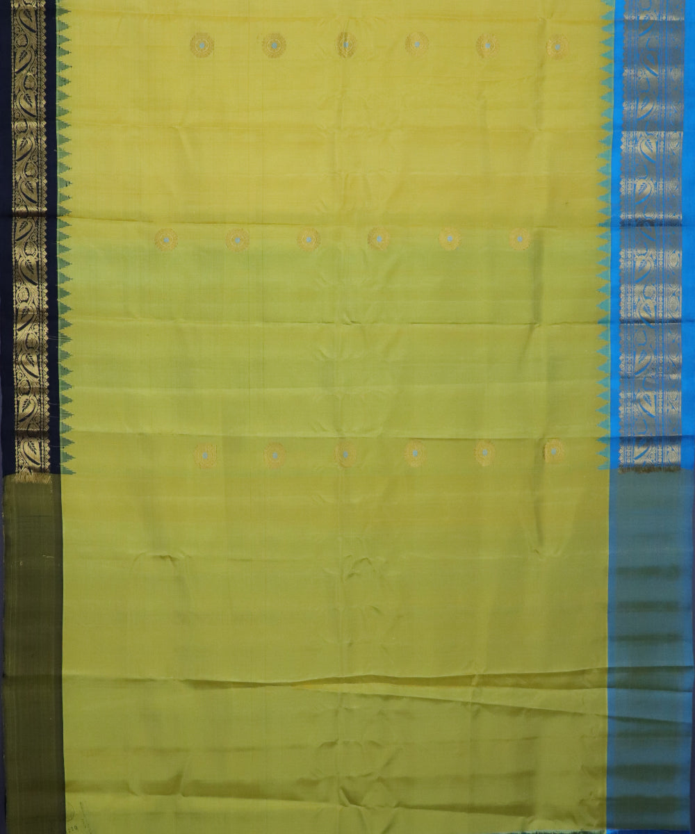 Laguna yellow color handloom Gadwal Silk saree