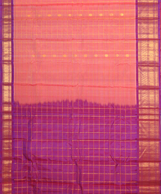 Persian color Handloom Gadwal sico saree