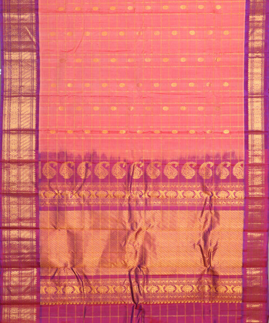 Persian color Handloom Gadwal sico saree