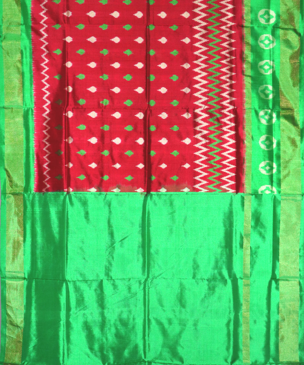 Burgundy red color handloom silk saree