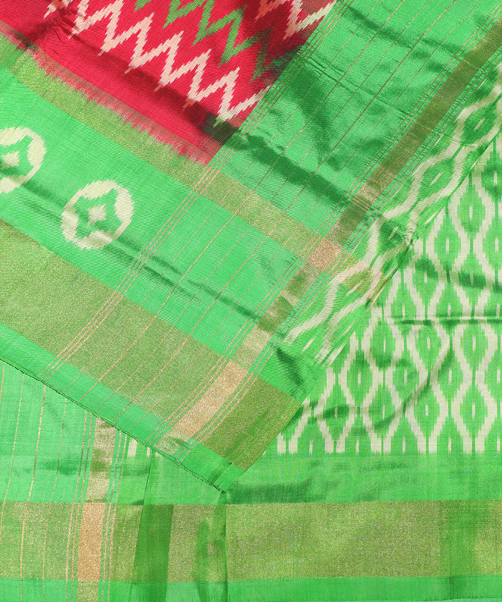 Burgundy red color handloom silk saree