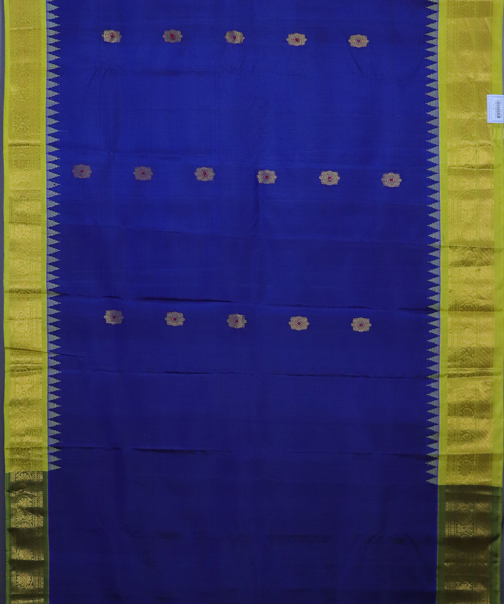 Navy blue color handloom Gadwal Silk saree