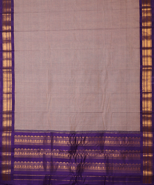 African violet color handloom Gadwal cotton saree