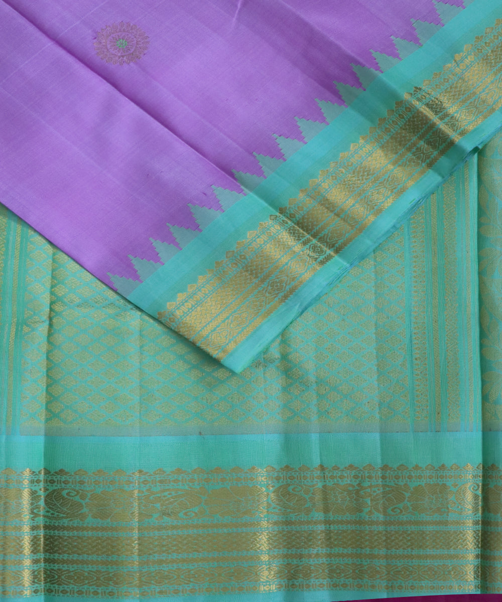 Amethyst violet color handloom Gadwal Silk saree