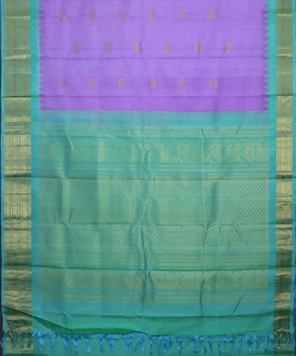 Amethyst violet color handloom Gadwal Silk saree