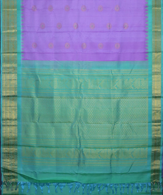 Amethyst violet color handloom Gadwal Silk saree