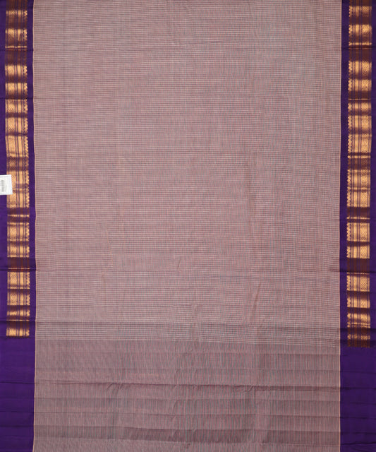 African violet color handloom Gadwal cotton saree