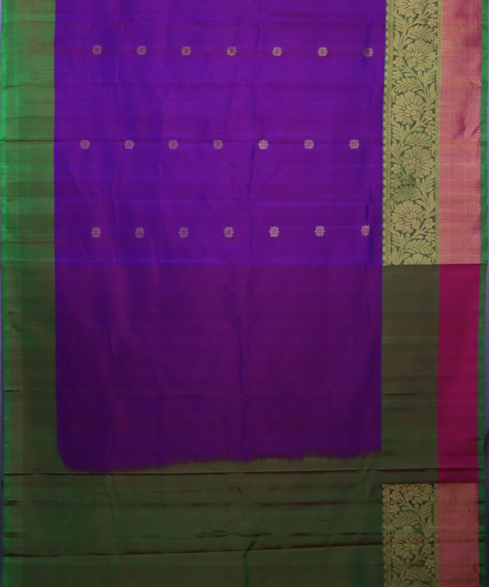 Grape violet color handloom Gadwal Silk saree