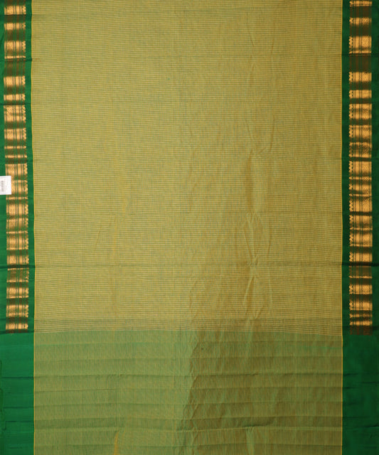 Olive green color handloom Gadwal cotton saree