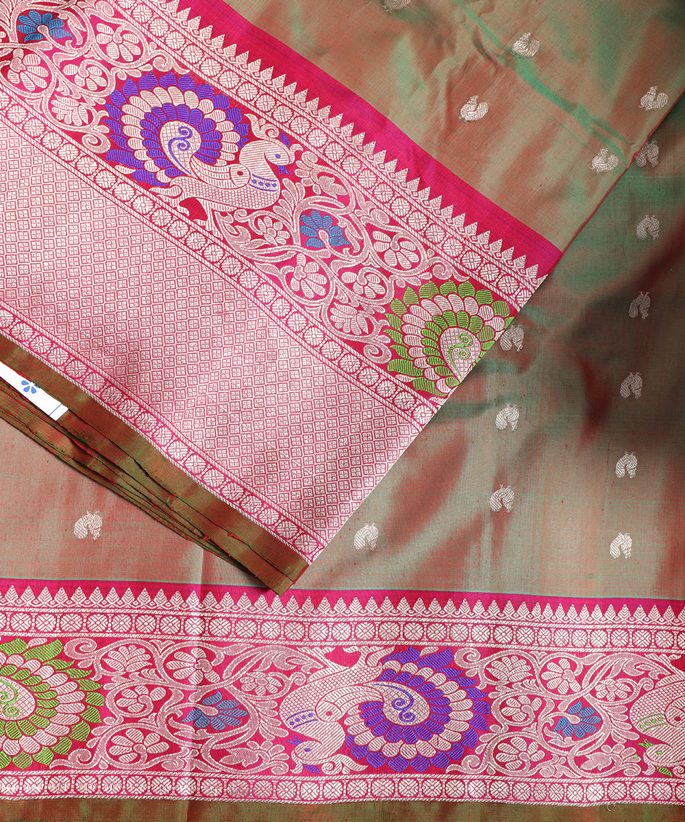 Multi-shade handloom Gadwal Silk saree
